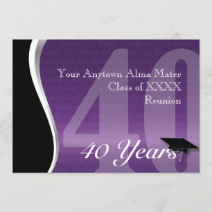 Customisable 40 Year Class Reunion Invitation