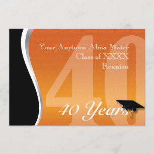 Customisable 40 Year Class Reunion Invitation