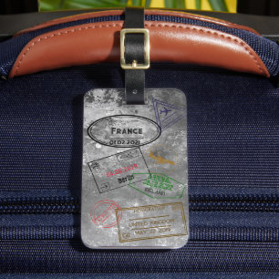 Customisable 4 Passport Stamps Luggage Tag