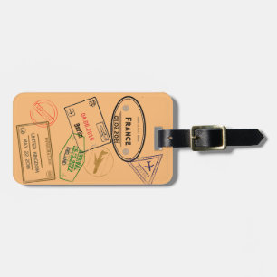 Customisable 4 Passport Stamps Luggage Tag