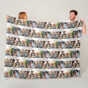 Customisable 4 Photos and Holiday or Occasion Wish Fleece Blanket