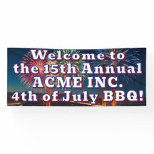 Customisable 4th of July event outdoor banner