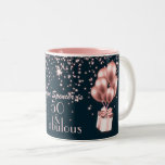 Customisable 50 & Fabulous Rose Gold 50th Birthday Two-Tone Coffee Mug<br><div class="desc">Add some sparkle to 50 and Fabulous 50th Birthday feast with these stylish mugs. Use with the matching napkins and paper plates to create the perfect 50th Birthday table set-up. Perfect for 50th birthday parties or as a gift! You can easily add your or your loved one's name or change...</div>