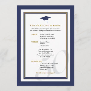 Customisable 50 Year Class Reunion Invitation