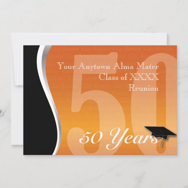 Customisable 50 Year Class Reunion Invitation (Front)