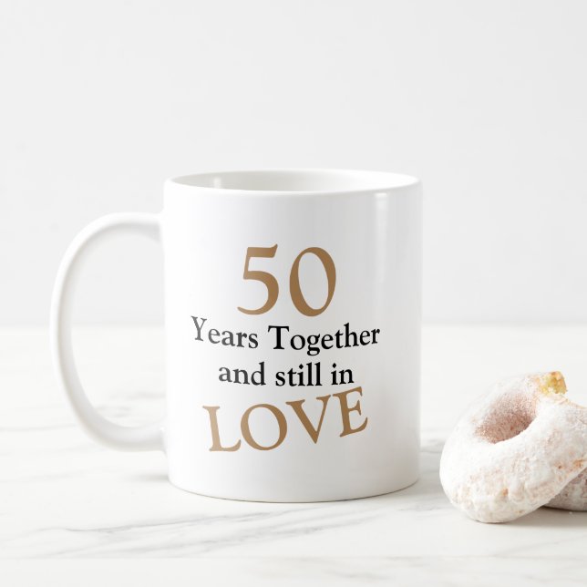 Customisable 50 Years Together Anniversary Mug (With Donut)