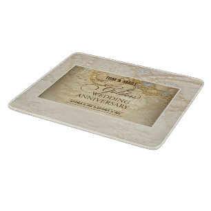 Customisable, 50th Wedding Anniversary Pearls Cutting Board