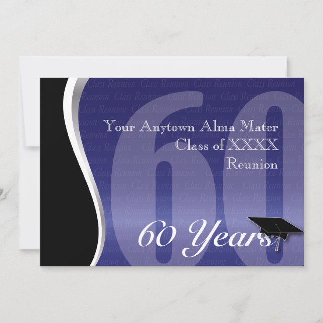 Customisable 60 Year Class Reunion Invitation (Front)