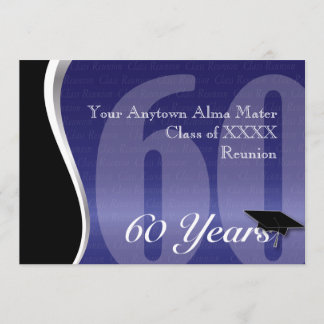 Customisable 60 Year Class Reunion Invitation