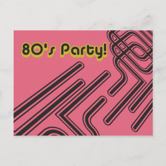 Customisable 80's Party Invitation Postcard