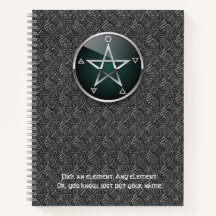 Customisable 8.5 x 11 Elemental Pentacle Notebook
