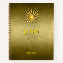 Customisable 8.5 x 11 Litha Summer Golden Notebook
