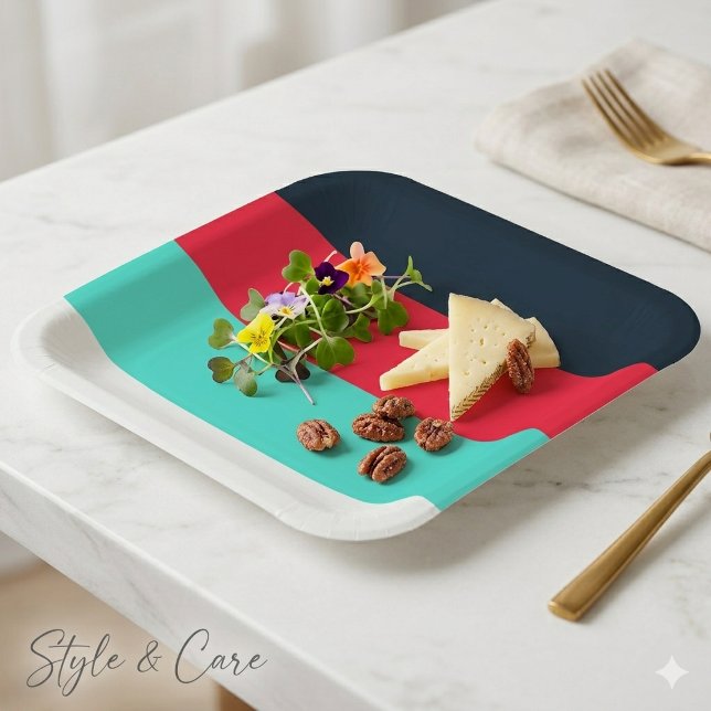 Customisable 9" Square Paper Plate for Events (Customizable 9 Square Paper Plate for Events)