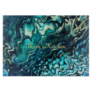 Customisable Abstract Aqua Turquoise Cutting Board