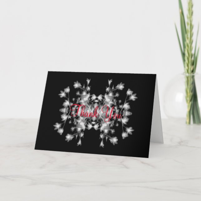 Customisable Abstract Floral Graphic Pattern Thank You Card (Front)