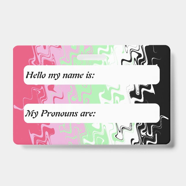 Customisable Abstract Recipromantic Pride Flag    ID Badge (Front)