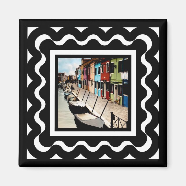 Customisable Abstract Ribbon Frame Magnet (Front)