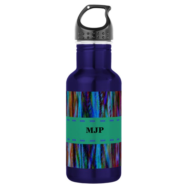 Customisable Abstract Stripes Design 532 Ml Water Bottle (Front)