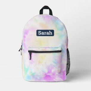 Customisable Add Name Pastel Tie Dye Backpack