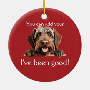 Customisable (add your pet) Waiting for Santa Dogs Ceramic Tree Decoration
