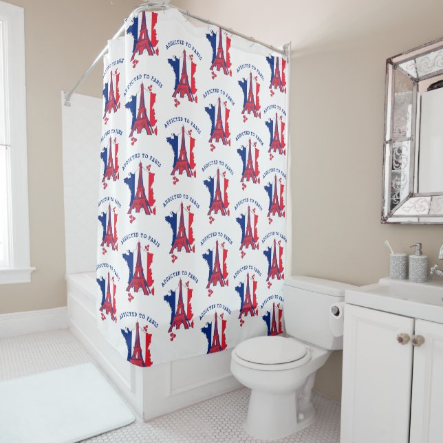 Customisable ADDICTED TO PARIS Shower Curtain (In Situ)