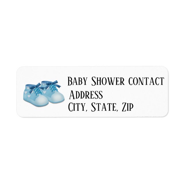 Customisable address label for boy baby shower (Front)