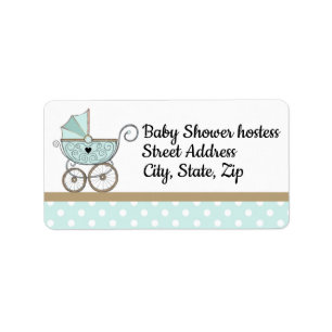 Customisable address label for boy baby shower