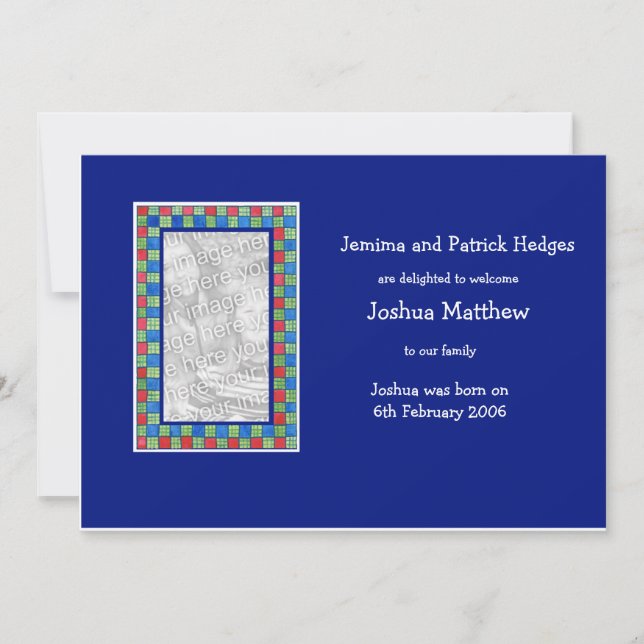 Customisable Adoption Announcement Photo Card (Front)