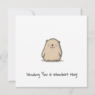 Customisable Adorable Watercolor Wombat Holiday Card