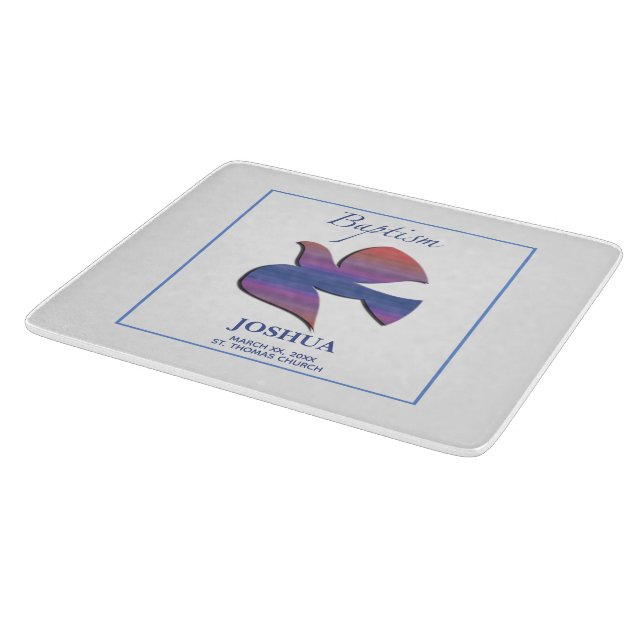 Customisable, Adult Baptism Dove Cutting Board (Corner)