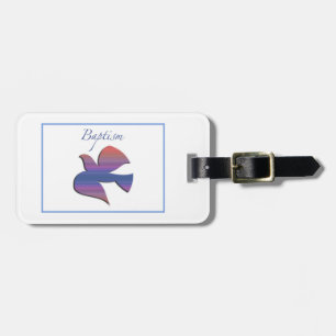 Customisable, Adult Baptism Dove Luggage Tag