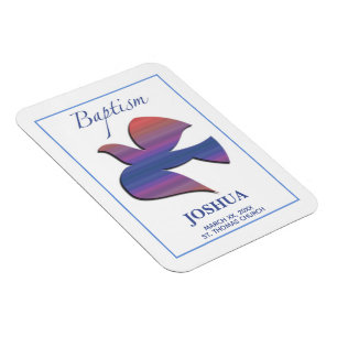 Customisable, Adult Baptism Dove Magnet