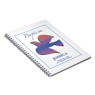 Customisable, Adult Baptism Dove Spiral Notebook