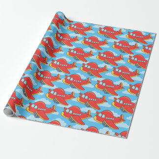 Customisable Aeroplane and Clouds Wrapping Paper
