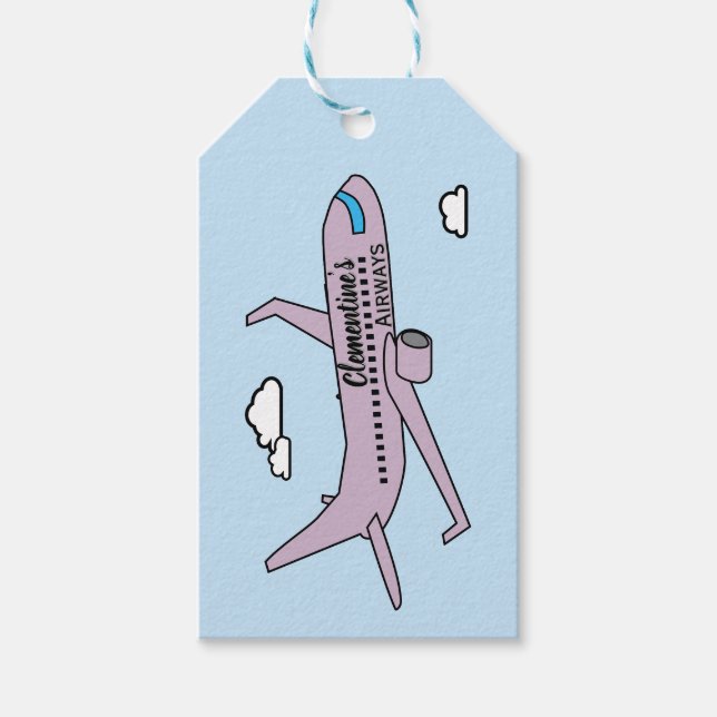 Customisable Aeroplane  Gift Tags (Front)