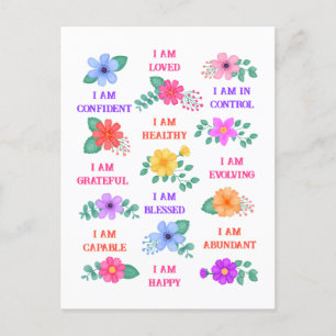 Customisable Affirmation Inspirational Motivation Postcard