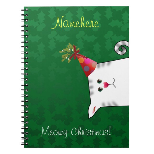 Customisable: Alfie Christmas holly Spiral Notebook (Front)