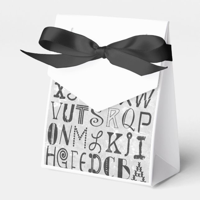 Customisable Alphabet Typography Favour Box (Front Side)