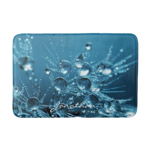 Customisable Amazing Blue Water Drops Bath Mat