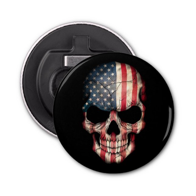 Customisable American Flag Skull Bottle Opener (Front)