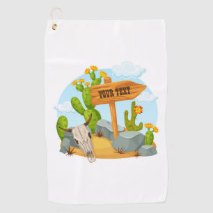 Customisable American Southwest desert scene Golf Towel