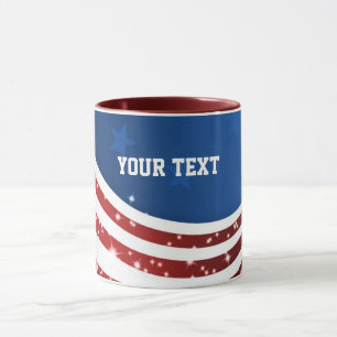 Customisable American theme stars & stripes Mug