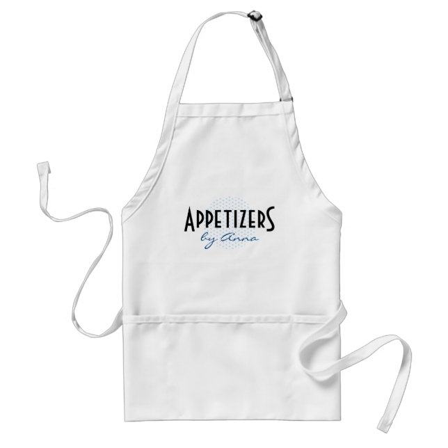 Customisable and Classy Apron with blue polka dots (Front)