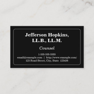 Customisable and Minimalist Counsel Business Card