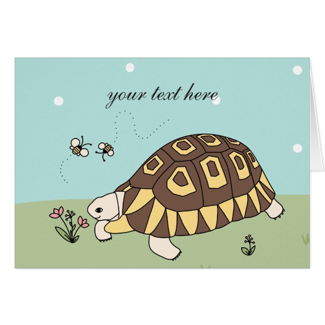 Customisable Angulate Tortoise Card (Front Horizontal)