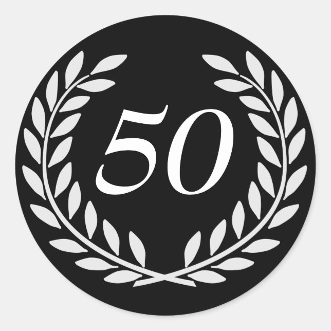 Customisable Anniversary Classic Round Sticker (Front)