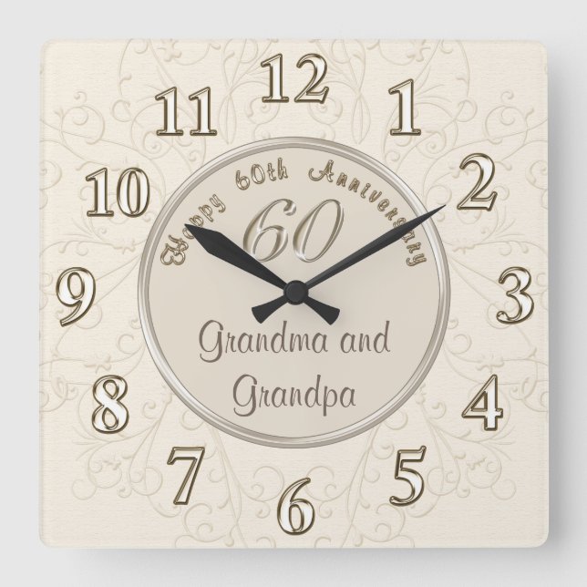 Customisable Anniversary Clock for Grandparents (Front)
