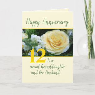 Customisable Anniversary  Granddaughter & Husband Card