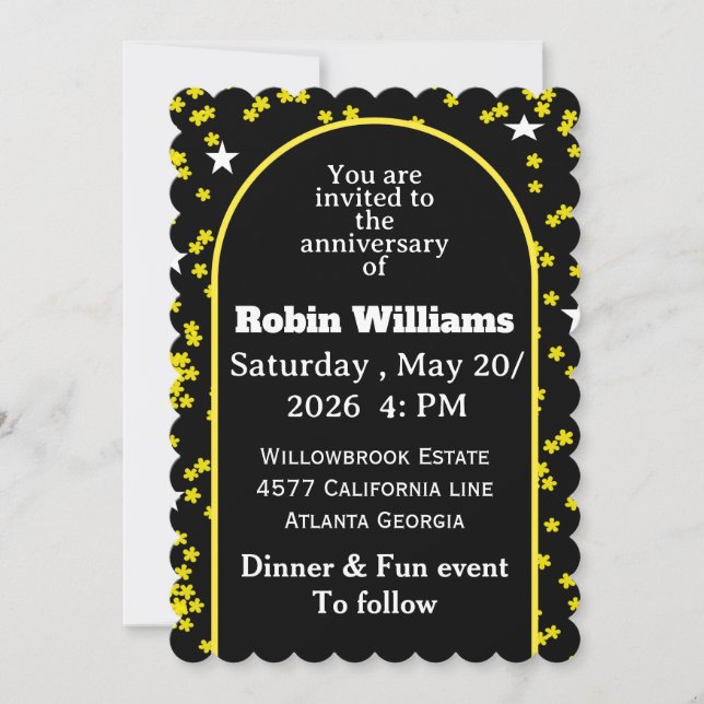 Customisable Anniversary Invitation | Editable  (Front)