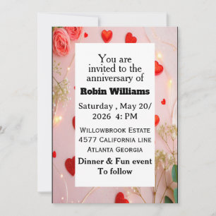Customisable Anniversary Invitation Editable